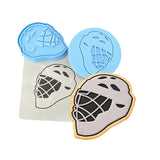 Hockey Lacrosse Helmet Cookie Cutter | Stamp | Stencil #1 sports Cookie Cutter Lady MINI - 2 Inches (5cm) **FULL SET BUNDLE** Cutter + Stamp + Stencil + Debosser **BEST DEAL** 