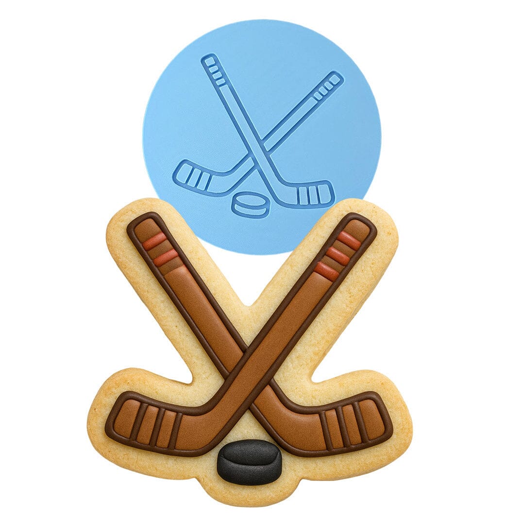 Hockey Sticks and Puck Cookie Cutter | Stamp | Stencil - SHARP EDGES - FAST Shipping - Choose Your Own Size! #1 Cookie Cutter Lady LITTLE - 3 Inches (7.62cm) Debosser ONLY 