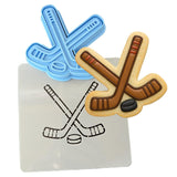 Hockey Sticks and Puck Cookie Cutter | Stamp | Stencil - SHARP EDGES - FAST Shipping - Choose Your Own Size! #1 Cookie Cutter Lady LITTLE - 3 Inches (7.62cm) **BUNDLE** Cutter + Stamp + Stencil 