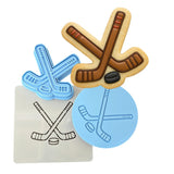 Hockey Sticks and Puck Cookie Cutter | Stamp | Stencil - SHARP EDGES - FAST Shipping - Choose Your Own Size! #1 Cookie Cutter Lady LITTLE - 3 Inches (7.62cm) **FULL SET BUNDLE** Cutter + Stamp + Stencil + Debosser **BEST DEAL** 
