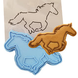 Horse Running Cookie Cutter Stamp & Outline #1 Animals & Dinosaurs Cookie Cutter Lady 
