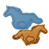 Horse Running Cookie Cutter Stamp & Outline #1 Animals & Dinosaurs Cookie Cutter Lady MINI - 2 Inches (5cm) Stamp ONLY 