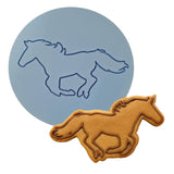Horse Running Cookie Cutter Stamp & Outline #1 Animals & Dinosaurs Cookie Cutter Lady MINI - 2 Inches (5cm) Debosser ONLY 
