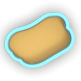 a cookie with a blue border around it