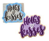 Hugs and Kisses Cookie Cutter | Stamp | Stencil #1 Wedding / Baby / V Day Cookie Cutter Lady MINI - 2 Inches (5cm) **BUNDLE** Cutter + Stencil 