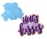 Hugs and Kisses Cookie Cutter | Stamp | Stencil #1 Wedding / Baby / V Day Cookie Cutter Lady MINI - 2 Inches (5cm) Stamp ONLY 