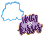 Hugs and Kisses Cookie Cutter | Stamp | Stencil #1 Wedding / Baby / V Day Cookie Cutter Lady MINI - 2 Inches (5cm) Cookie Cutter ONLY (Outline) 