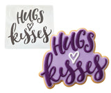 Hugs and Kisses Cookie Cutter | Stamp | Stencil #1 Wedding / Baby / V Day Cookie Cutter Lady MINI - 2 Inches (5cm) Stencil ONLY 