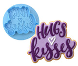 Hugs and Kisses Cookie Cutter | Stamp | Stencil #1 Wedding / Baby / V Day Cookie Cutter Lady MINI - 2 Inches (5cm) **BUNDLE** Cutter + Debosser 