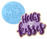 Hugs and Kisses Cookie Cutter | Stamp | Stencil #1 Wedding / Baby / V Day Cookie Cutter Lady MINI - 2 Inches (5cm) Debosser ONLY 
