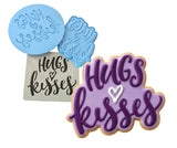 Hugs and Kisses Cookie Cutter | Stamp | Stencil #1 Wedding / Baby / V Day Cookie Cutter Lady MINI - 2 Inches (5cm) **FULL SET BUNDLE** Cutter + Stamp + Stencil + Debosser **BEST DEAL** 