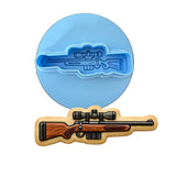 Hunting Rifle with Scope Cookie Cutter | Stamp | Stencil - SHARP EDGES - FAST Shipping - Choose Your Own Size! #1 Cookie Cutter Lady LITTLE - 3 Inches (7.62cm) **BUNDLE** Cutter + Debosser 