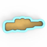 a cookie cutter with a blue handle on a white background