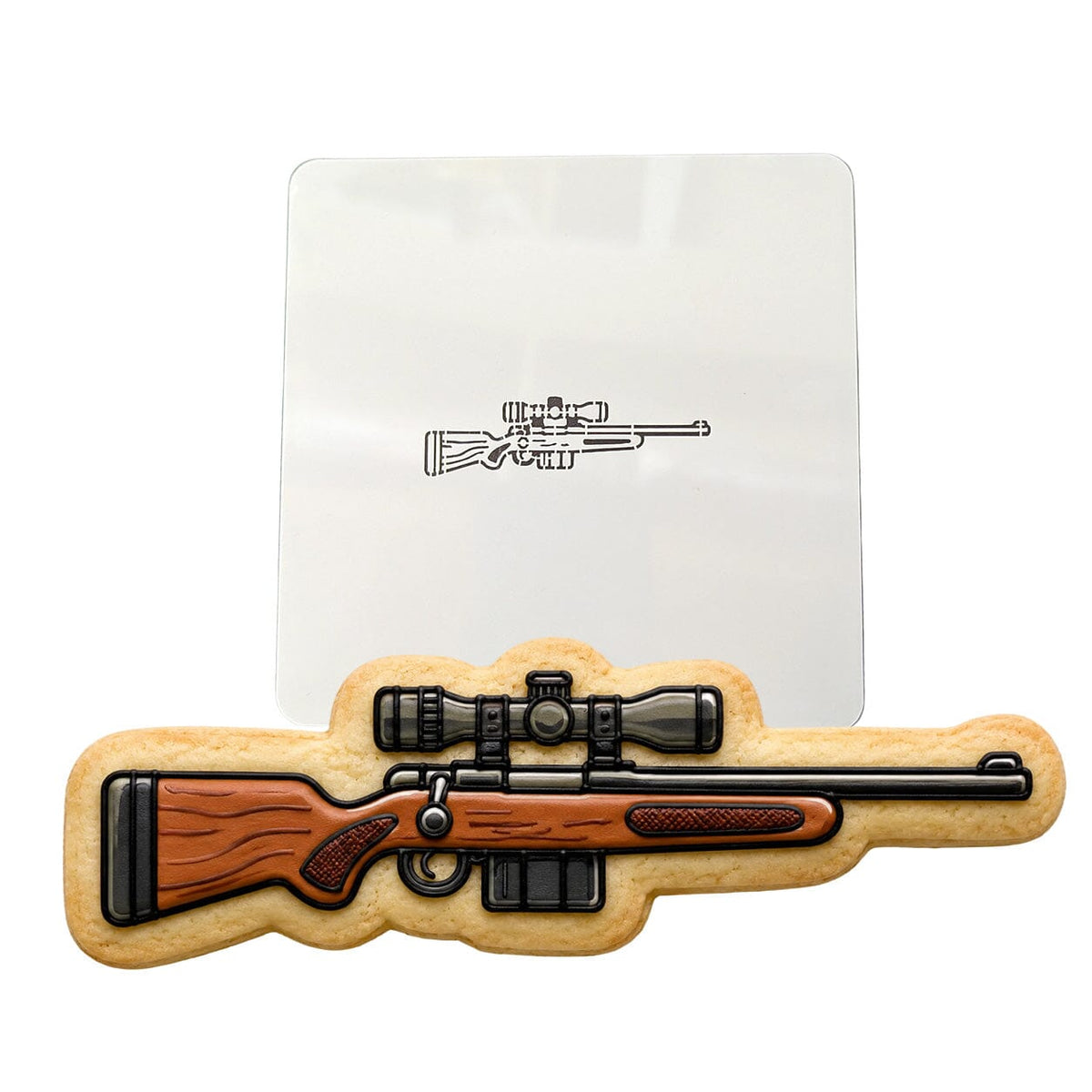 Hunting Rifle with Scope Cookie Cutter | Stamp | Stencil - SHARP EDGES - FAST Shipping - Choose Your Own Size! #1 Cookie Cutter Lady LITTLE - 3 Inches (7.62cm) Stencil ONLY 