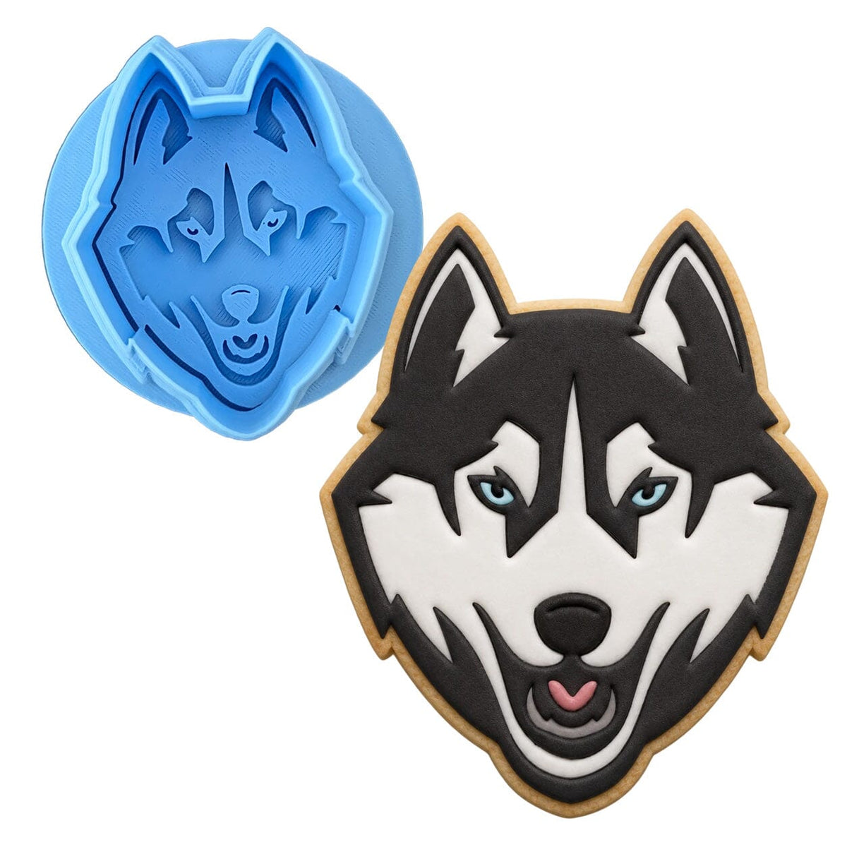 Husky Wolf Cookie Cutter | Stamp | Stencil #1 Animals & Dinosaurs Cookie Cutter Lady MINI - 2 Inches (5cm) **BUNDLE** Cutter + Debosser 
