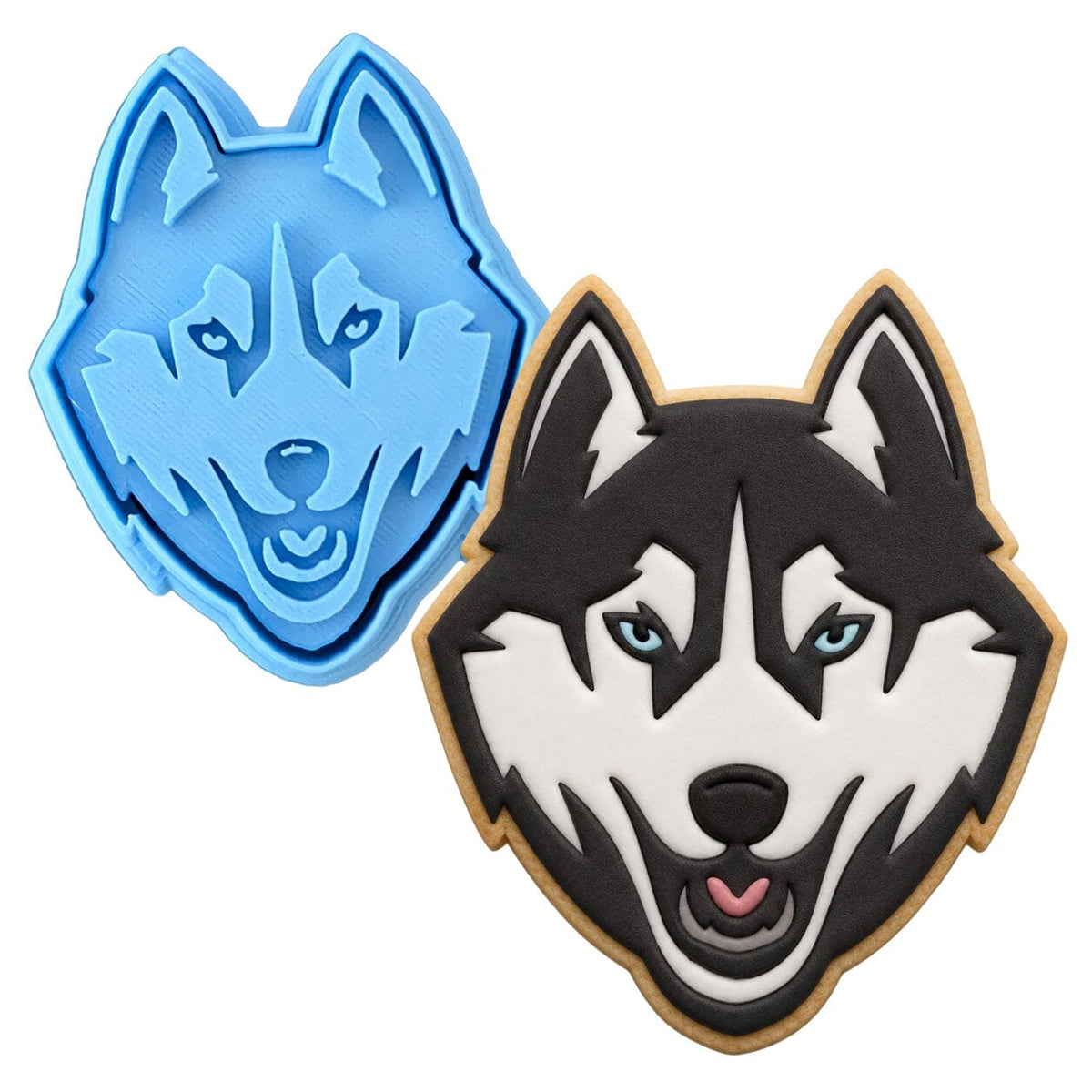 Husky Wolf Cookie Cutter | Stamp | Stencil #1 Animals & Dinosaurs Cookie Cutter Lady MINI - 2 Inches (5cm) **BUNDLE** Cutter + Stamp 