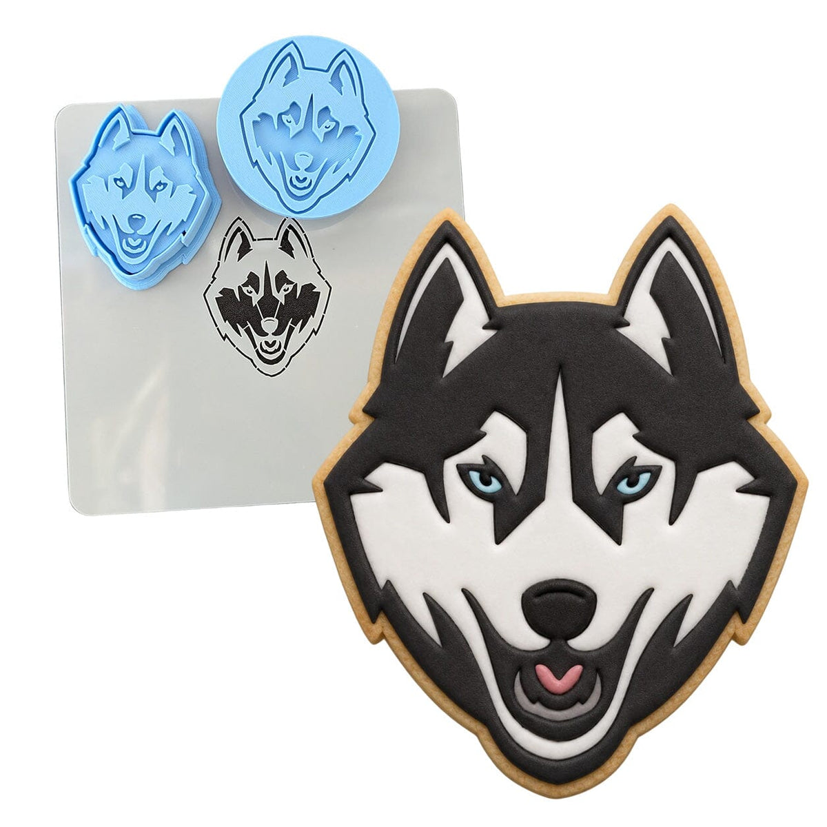 Husky Wolf Cookie Cutter | Stamp | Stencil #1 Animals & Dinosaurs Cookie Cutter Lady MINI - 2 Inches (5cm) **FULL SET BUNDLE** Cutter + Stamp + Stencil + Debosser **BEST DEAL** 