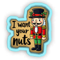 a wooden sign with a nutcracker wearing a top hat
