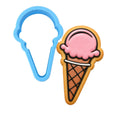 Ice Cream Cone Cookie Cutter | Stamp | Stencil #1 Beach / Summer Cookie Cutter Lady MINI - 2 Inches (5cm) Cookie Cutter ONLY (Outline) 
