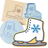 Ice Skate Cookie Cutter Stamp & Outline #1 Xmas / Winter / NYE Cookie Cutter Lady 