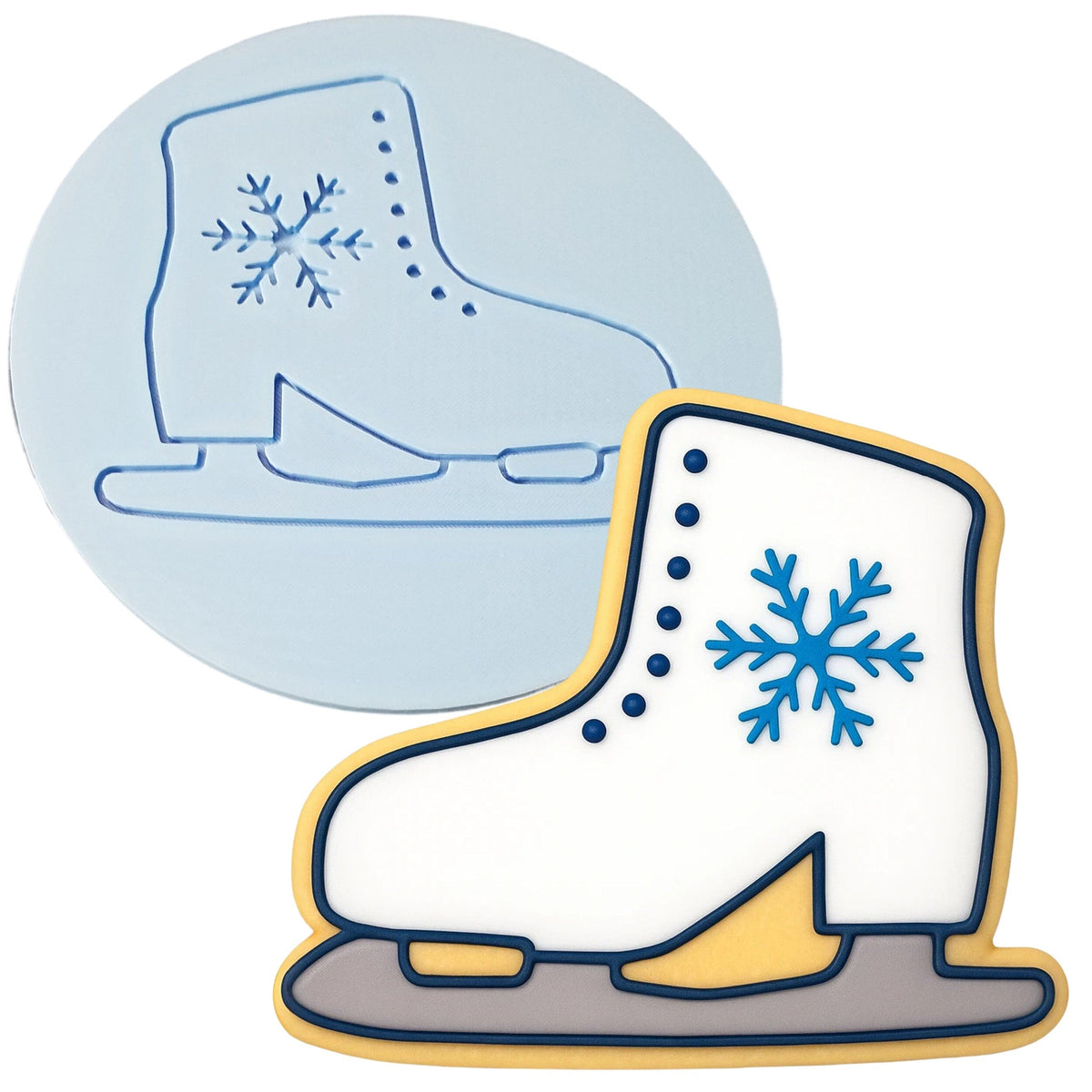 Ice Skate Cookie Cutter Stamp & Outline #1 Xmas / Winter / NYE Cookie Cutter Lady 