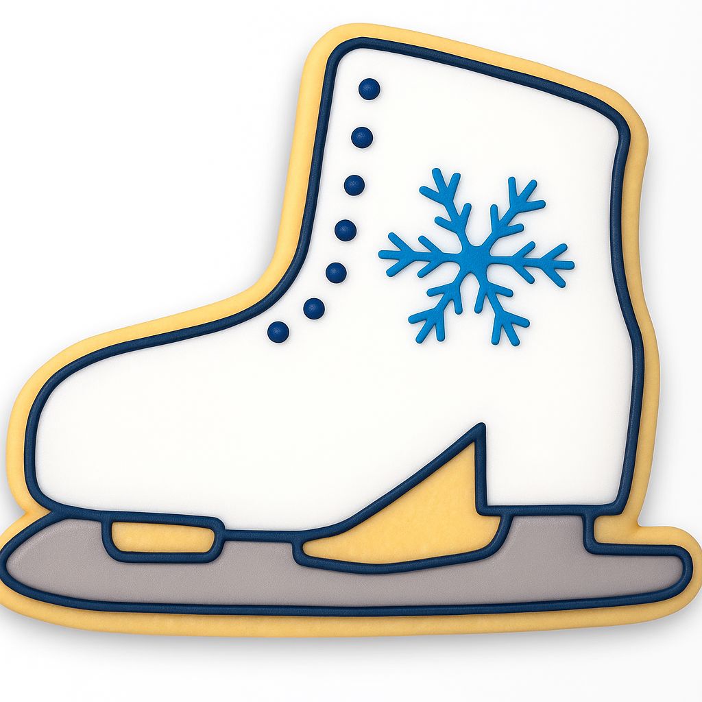 Ice Skate Cookie Cutter Stamp & Outline #1 Xmas / Winter / NYE Cookie Cutter Lady 