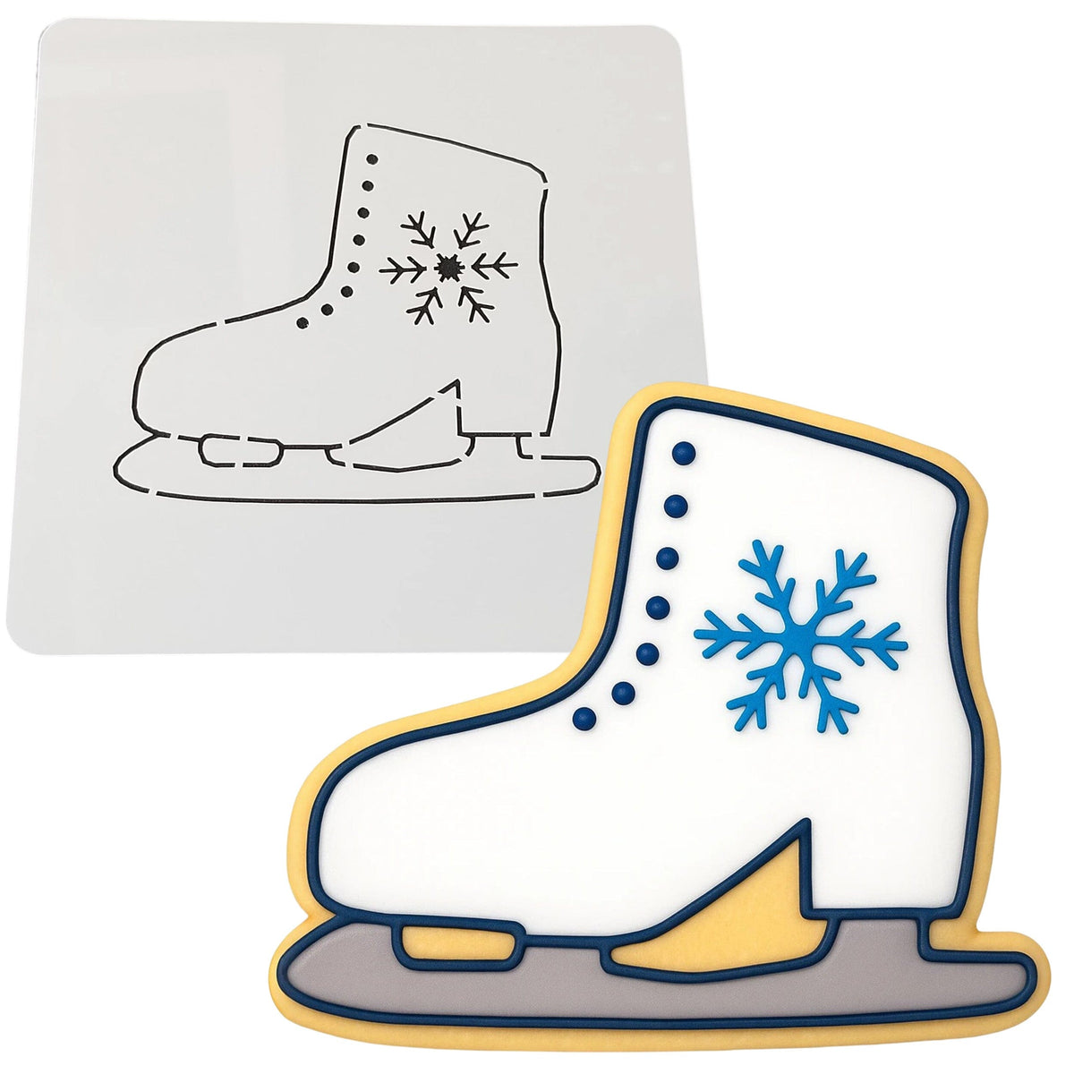 Ice Skate Cookie Cutter Stamp & Outline #1 Xmas / Winter / NYE Cookie Cutter Lady 