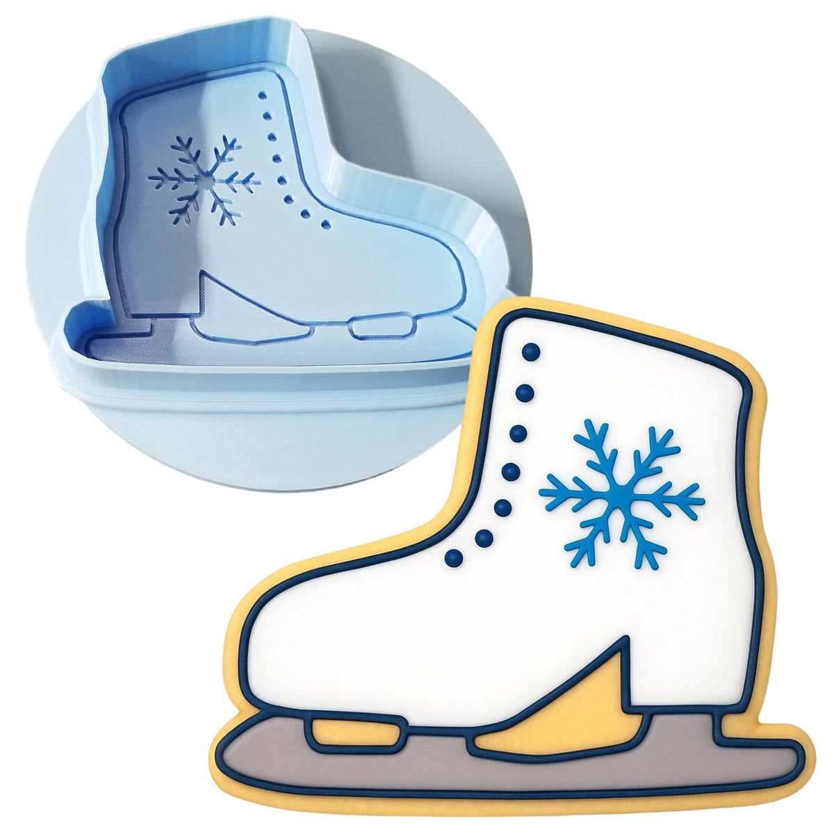 Ice Skate Cookie Cutter Stamp & Outline #1 Xmas / Winter / NYE Cookie Cutter Lady 