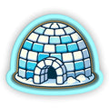 an igloose with snow on the ground