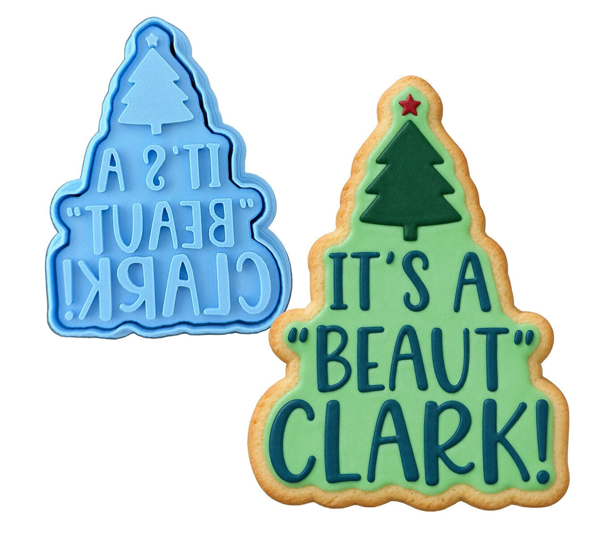 It's a Beaut Clark Cookie Cutter | Stamp | Stencil #1 Xmas / Winter / NYE Cookie Cutter Lady MINI - 2 Inches (5cm) **BUNDLE** Cutter + Stamp 