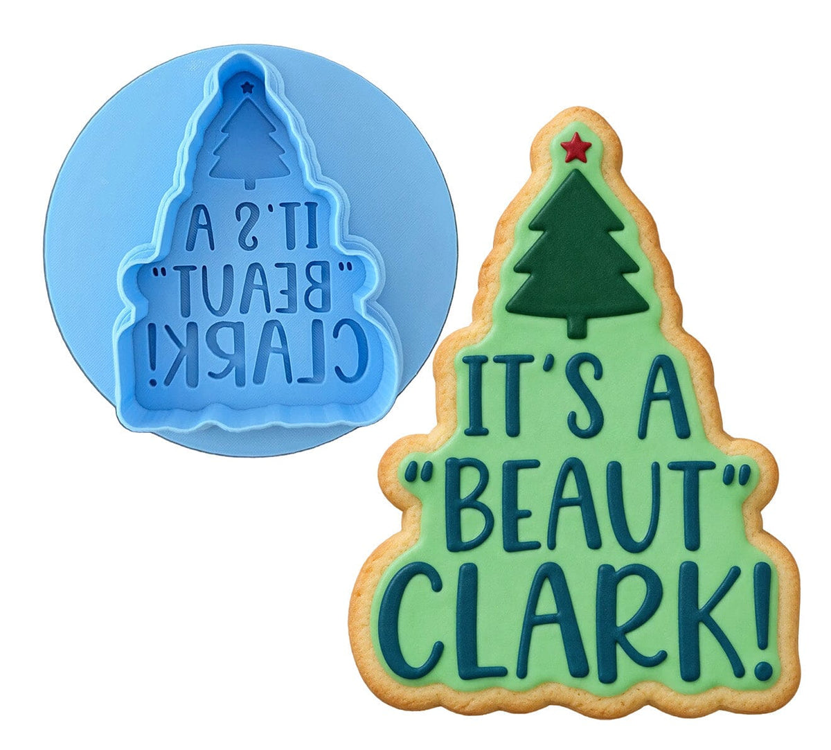 It's a Beaut Clark Cookie Cutter | Stamp | Stencil #1 Xmas / Winter / NYE Cookie Cutter Lady MINI - 2 Inches (5cm) **BUNDLE** Cutter + Debosser 