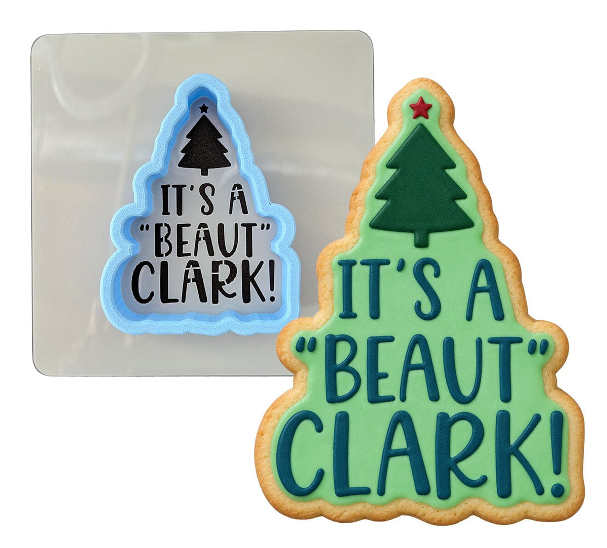 It's a Beaut Clark Cookie Cutter | Stamp | Stencil #1 Xmas / Winter / NYE Cookie Cutter Lady MINI - 2 Inches (5cm) **BUNDLE** Cutter + Stencil 