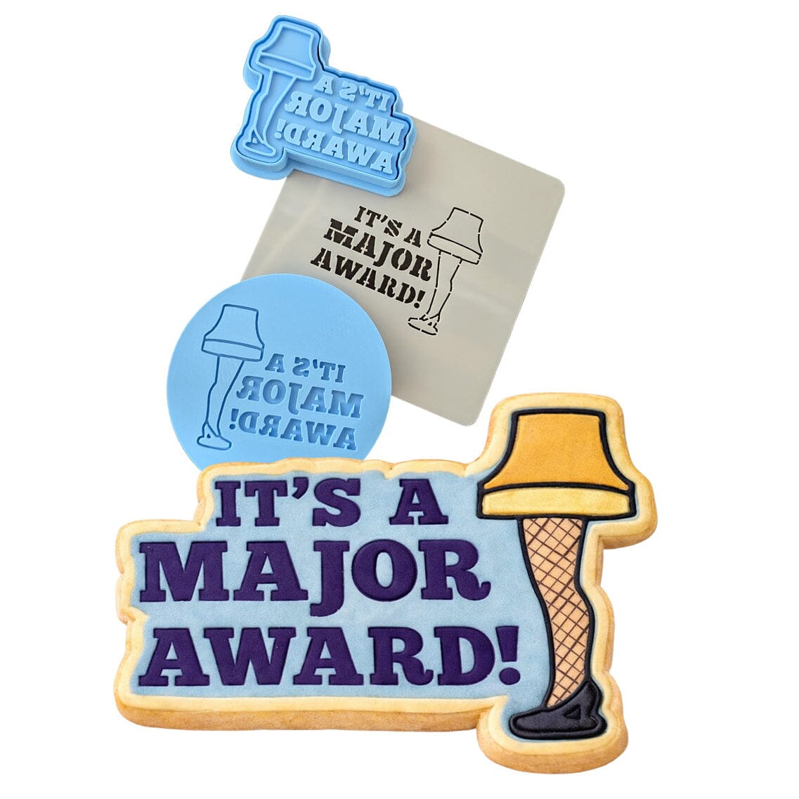 It's a Major Award Cookie Cutter | Stamp | Stencil #1 Xmas / Winter / NYE Cookie Cutter Lady MINI - 2 Inches (5cm) **FULL SET BUNDLE** Cutter + Stamp + Stencil + Debosser **BEST DEAL** 