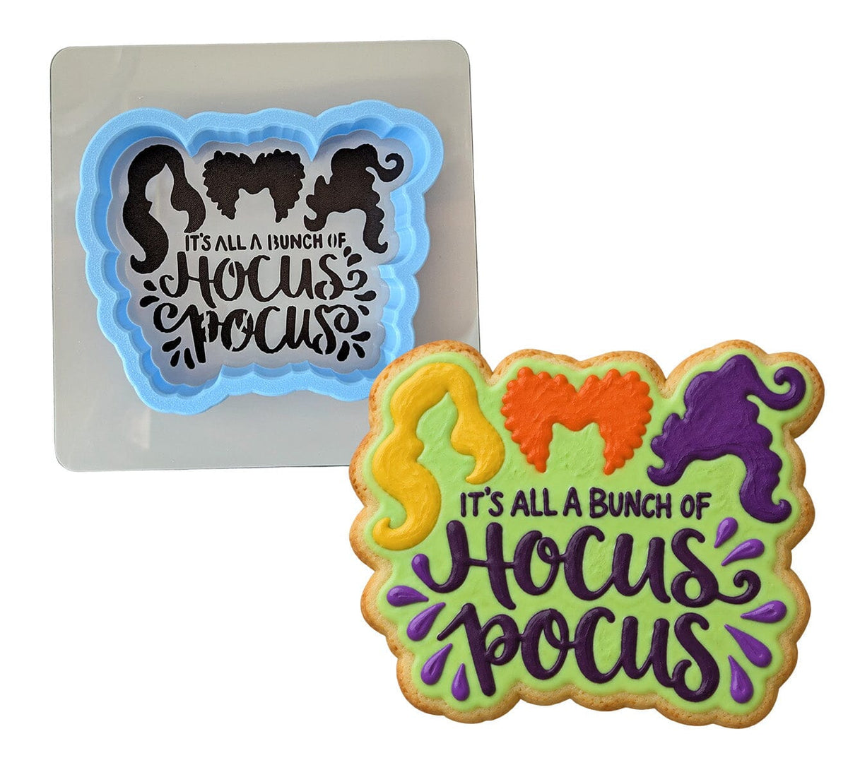 It's All Just a Bunch of Witch Sisters Cookie Cutter | Stamp | Stencil #1 Halloween / Fall Cookie Cutter Lady MINI - 2 Inches (5cm) **BUNDLE** Cutter + Stencil 
