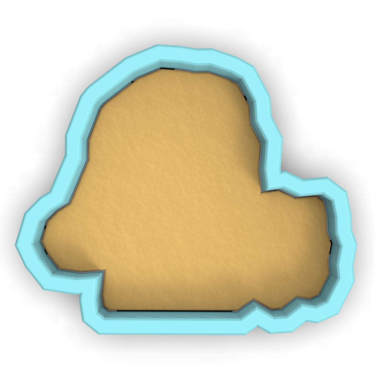 a cookie shaped like a cloud on a white background