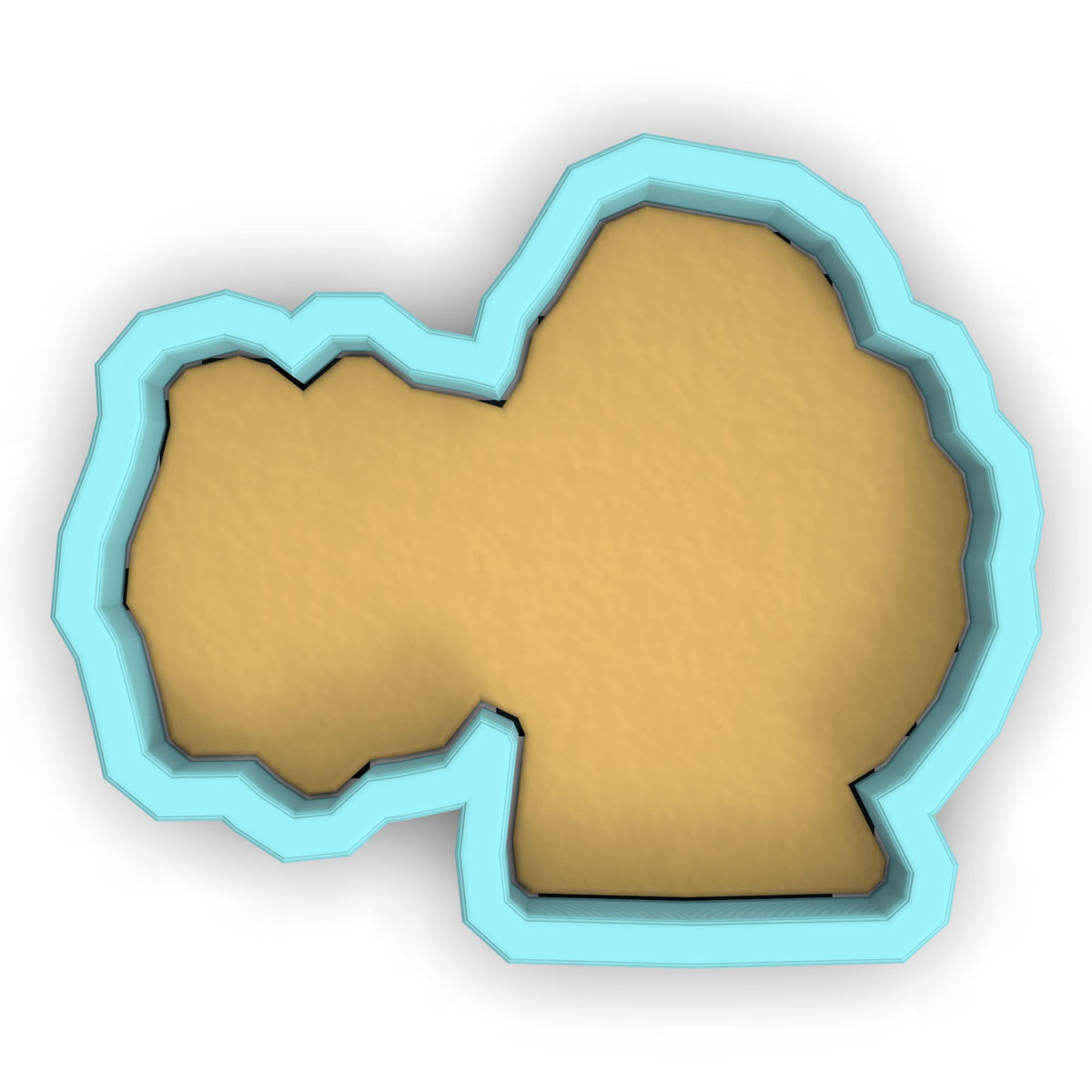 a cookie shaped like a map of africa