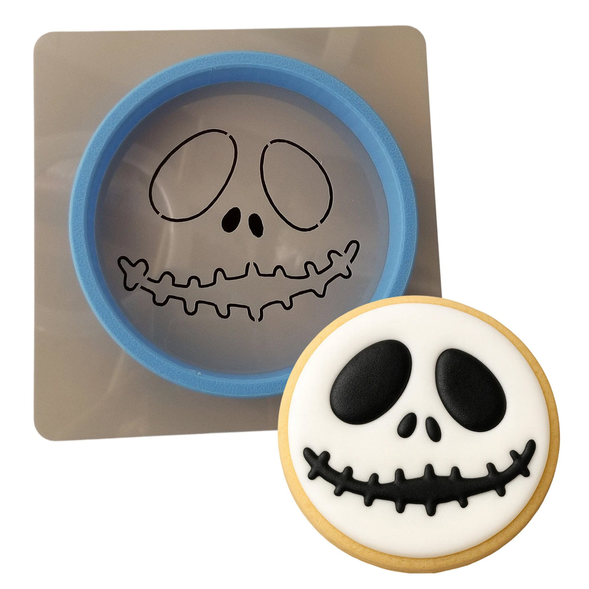 Jack Skeleton Cookie Cutter | Stamp | Stencil #1 Halloween / Fall Cookie Cutter Lady MINI - 2 Inches (5cm) **BUNDLE** Cutter + Stencil 
