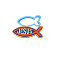 Jesus Fish Cookie Cutter | Stamp | Stencil #1 Easter / Spring / Flower Cookie Cutter Lady MINI - 2 Inches (5cm) Cookie Cutter ONLY (Outline) 