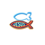 Jesus Fish Cookie Cutter | Stamp | Stencil #1 Easter / Spring / Flower Cookie Cutter Lady MINI - 2 Inches (5cm) Cookie Cutter ONLY (Outline) 