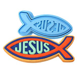 Jesus Fish Cookie Cutter | Stamp | Stencil #1 Easter / Spring / Flower Cookie Cutter Lady MINI - 2 Inches (5cm) **BUNDLE** Cutter + Stamp 