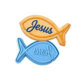 Jesus Fish Ichthys 1 Cookie Cutter | Stamp | Stencil - SHARP EDGES - FAST Shipping - Choose Your Own Size! #1 Cookie Cutter Lady LITTLE - 3 Inches (7.62cm) **BUNDLE** Cutter + Stamp 