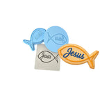 Jesus Fish Ichthys 1 Cookie Cutter | Stamp | Stencil - SHARP EDGES - FAST Shipping - Choose Your Own Size! #1 Cookie Cutter Lady LITTLE - 3 Inches (7.62cm) **FULL SET BUNDLE** Cutter + Stamp + Stencil + Debosser **BEST DEAL** 