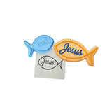 Jesus Fish Ichthys 1 Cookie Cutter | Stamp | Stencil - SHARP EDGES - FAST Shipping - Choose Your Own Size! #1 Cookie Cutter Lady LITTLE - 3 Inches (7.62cm) **BUNDLE** Cutter + Stamp + Stencil 
