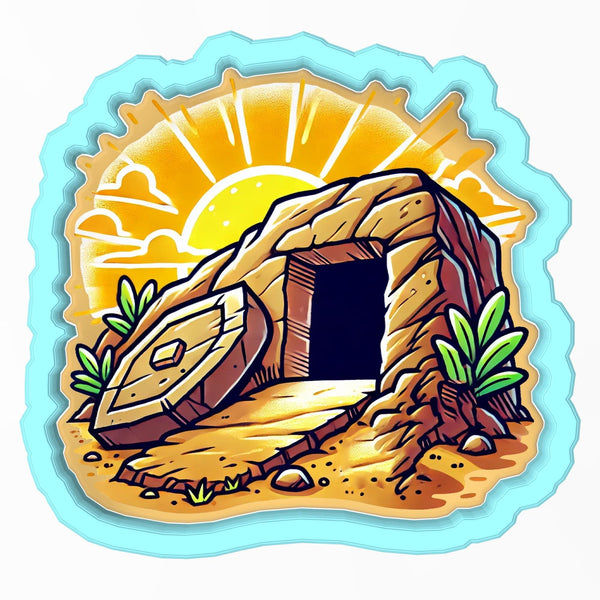 a drawing of a cave in the desert