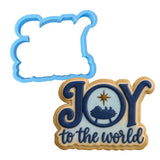 Joy the the World Cookie Cutter | Stamp | Stencil #1 Xmas / Winter / NYE Cookie Cutter Lady MINI - 2 Inches (5cm) Cookie Cutter ONLY (Outline) 