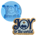 Joy the the World Cookie Cutter | Stamp | Stencil #1 Xmas / Winter / NYE Cookie Cutter Lady MINI - 2 Inches (5cm) **BUNDLE** Cutter + Debosser 