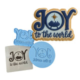 Joy the the World Cookie Cutter | Stamp | Stencil #1 Xmas / Winter / NYE Cookie Cutter Lady MINI - 2 Inches (5cm) **FULL SET BUNDLE** Cutter + Stamp + Stencil + Debosser **BEST DEAL** 