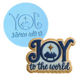 Joy the the World Cookie Cutter | Stamp | Stencil #1 Xmas / Winter / NYE Cookie Cutter Lady MINI - 2 Inches (5cm) Debosser ONLY 