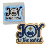Joy the the World Cookie Cutter | Stamp | Stencil #1 Xmas / Winter / NYE Cookie Cutter Lady MINI - 2 Inches (5cm) **BUNDLE** Cutter + Stencil 