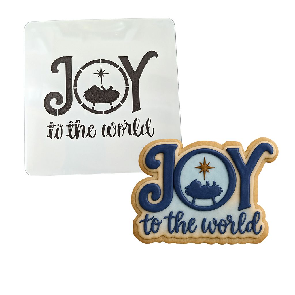 Joy the the World Cookie Cutter | Stamp | Stencil #1 Xmas / Winter / NYE Cookie Cutter Lady MINI - 2 Inches (5cm) Stencil ONLY 
